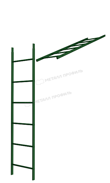 Лестница кровельная стеновая дл. 1860 мм без кронштейнов (6005) ― заказать по доступной цене в интернет-магазине Компании Металл Профиль.